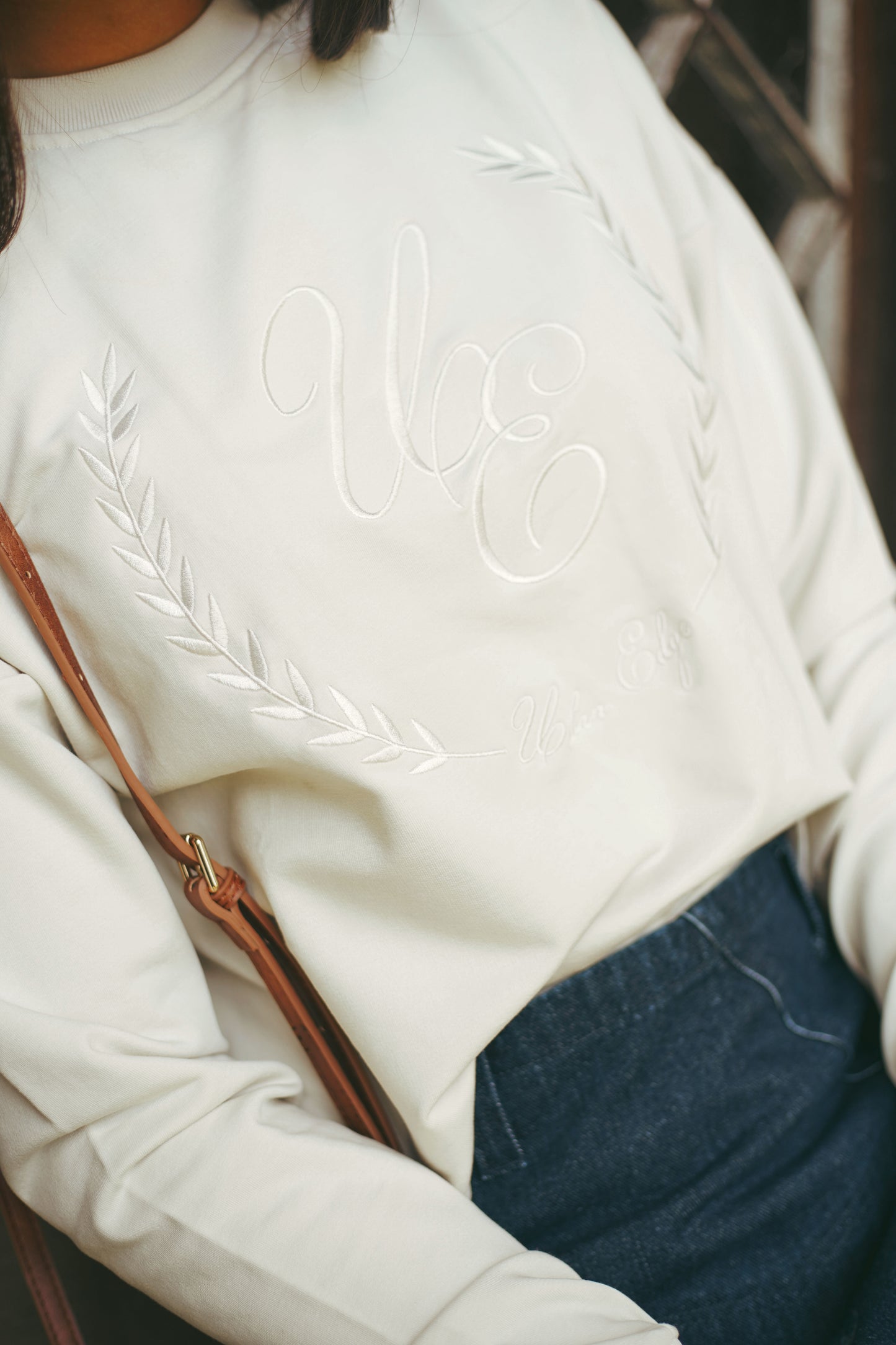 Tone on Tone Sweatshirt Ecru