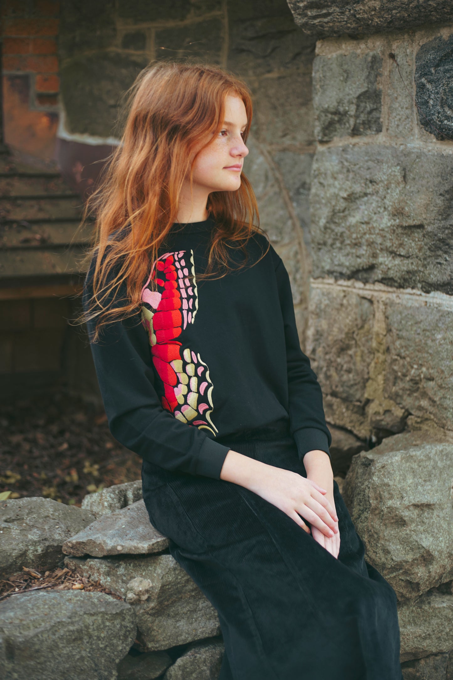 Butterfly Embroidered Sweatshirt