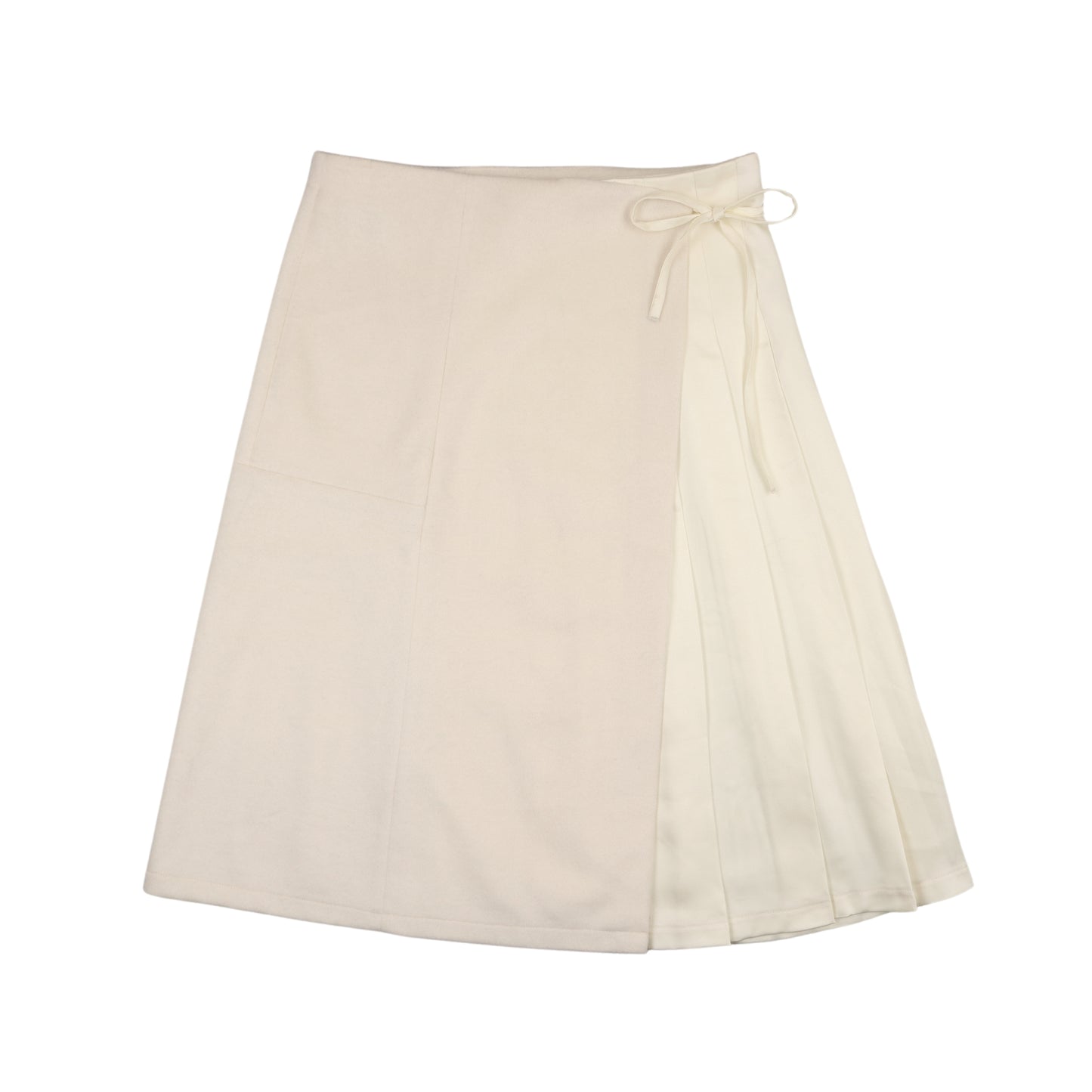 Pleated Wrap Skirt Off White