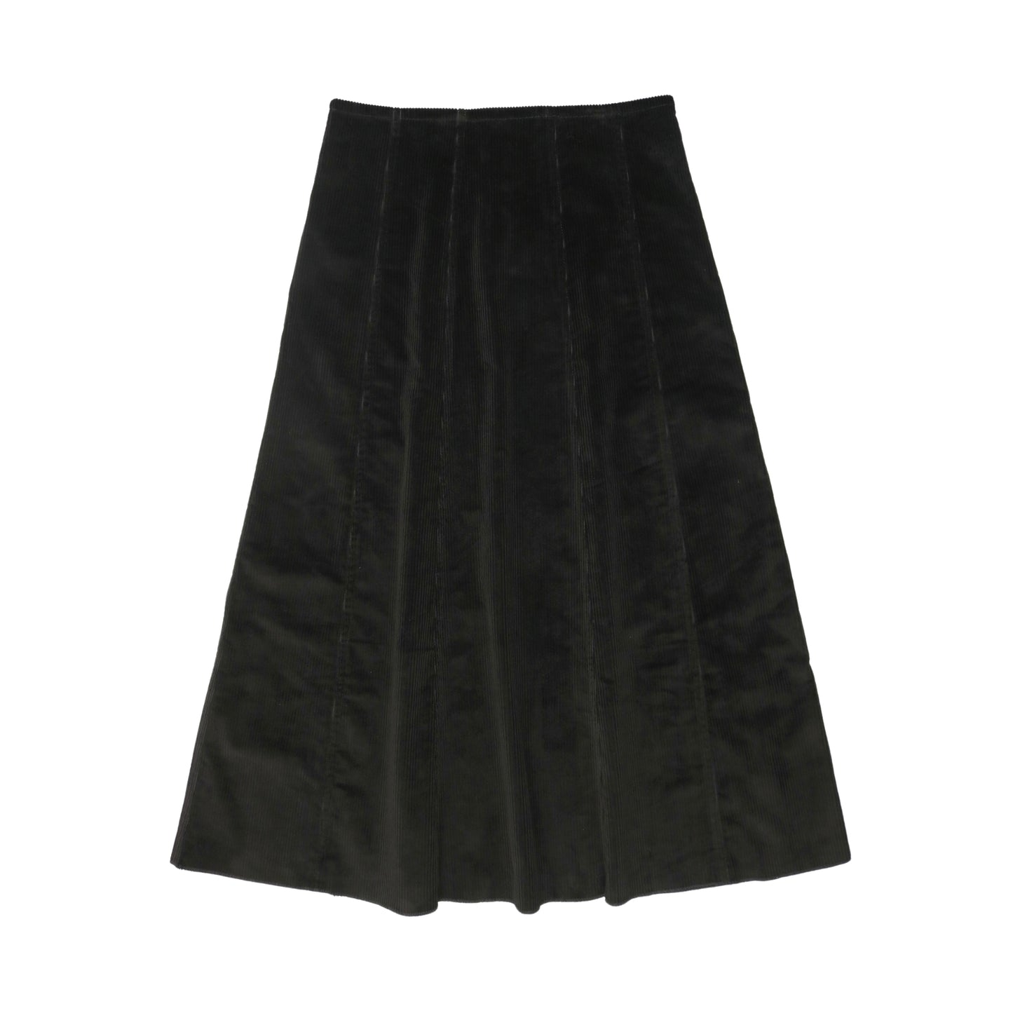 Corduroy Paneled Skirt Black