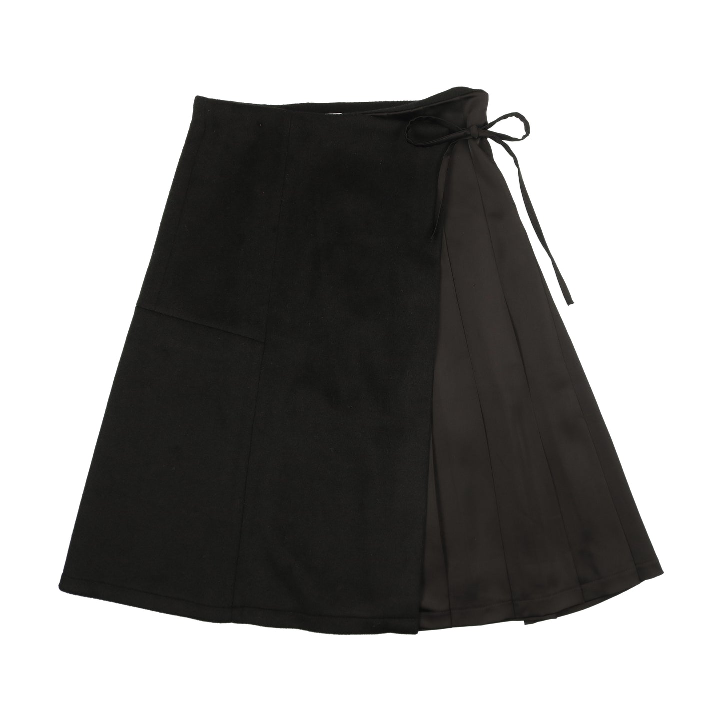 Pleated Wrap Skirt Black