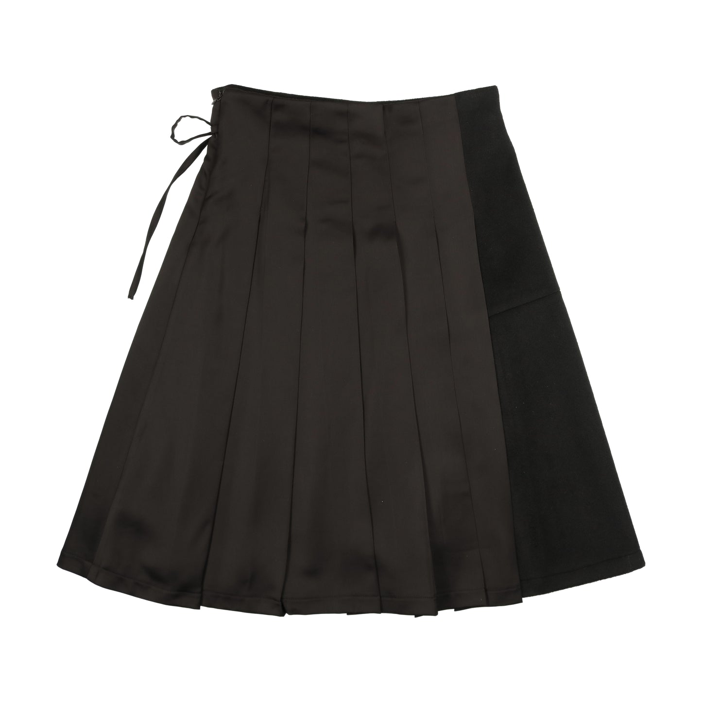 Pleated Wrap Skirt Black