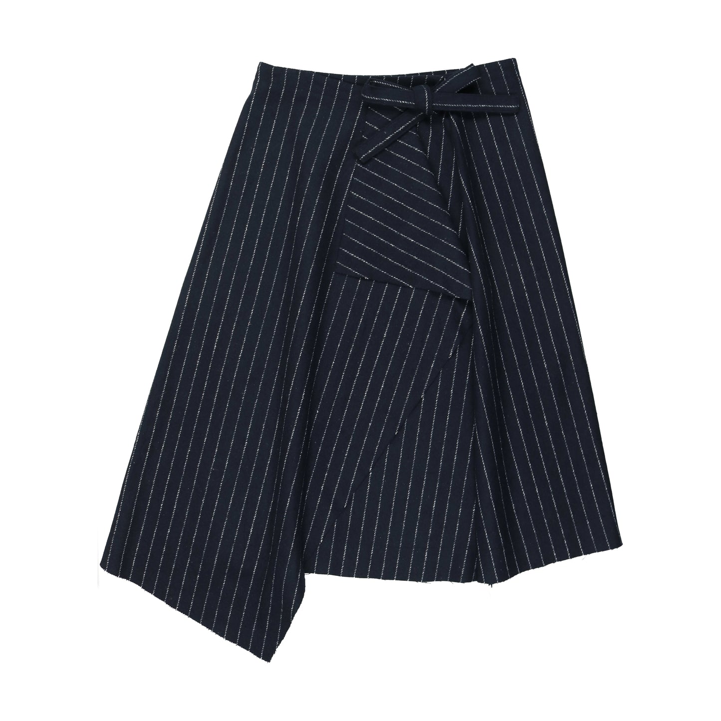 Pinstriped Wrap Skirt Navy