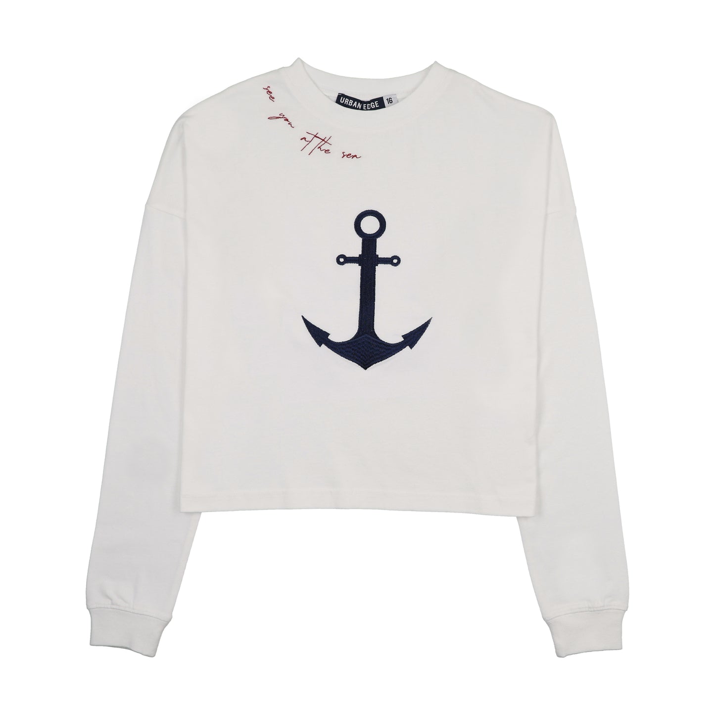 Anchor Cropped Tee- White