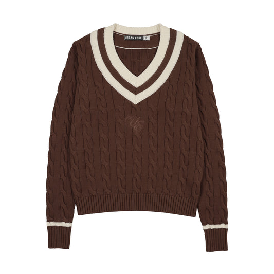 Cable Knit Sweater Brown