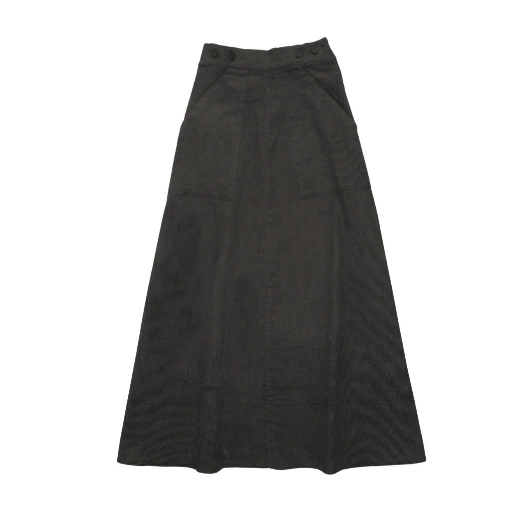 Corduroy Pocket Skirt Black
