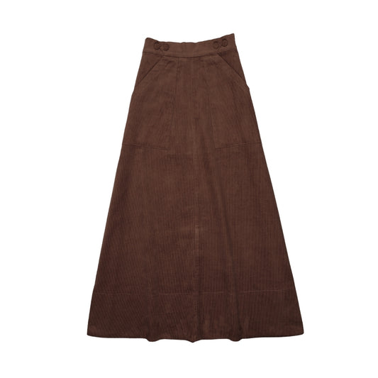 Corduroy Pocket Skirt Brown
