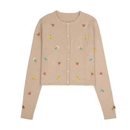 Cropped Cardigan Tan