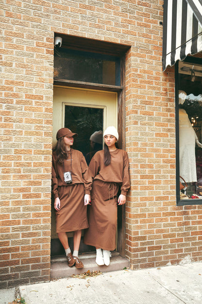 Short Sweatset Sweatskirt Brown