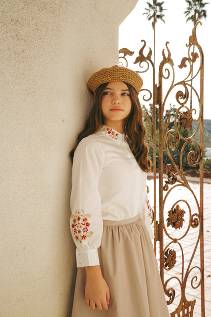 White Embroidered Shirt