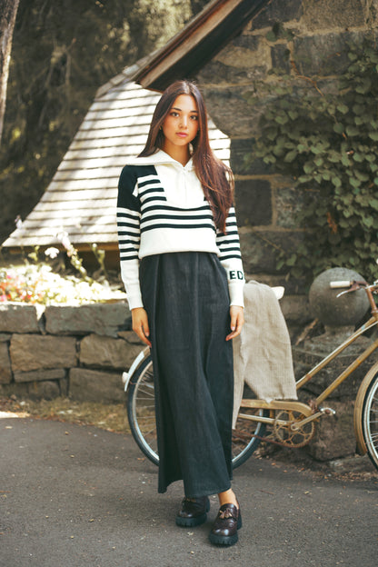 Striped Half Zip Sweater