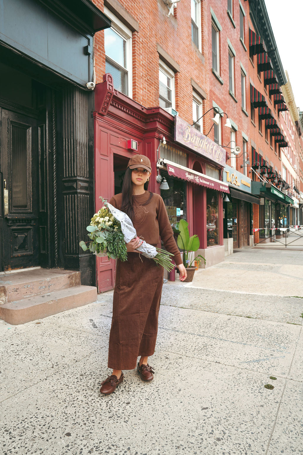 Tone on Tone Knit Sweater Brown