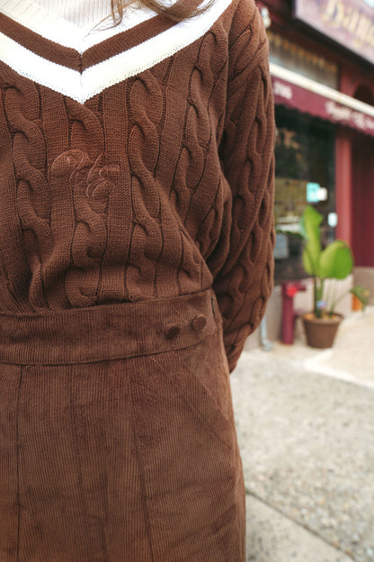 Cable Knit Sweater Brown