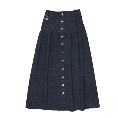 Denim Dropwaist Skirt Navy
