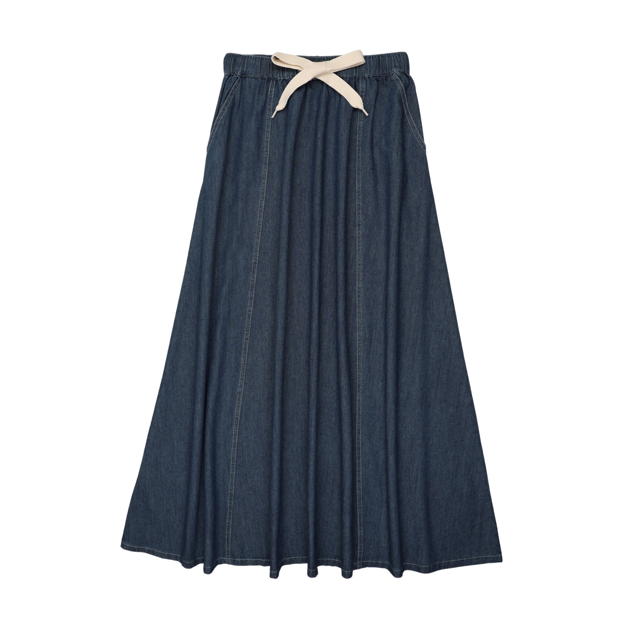Drawstring Navy Denim Skirt – Urban Edge