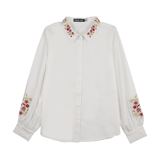 White Embroidered Shirt