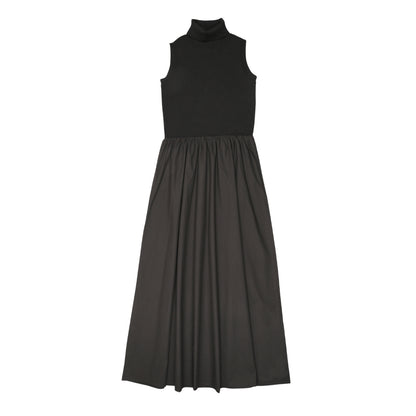 Knit Combo Dress Black