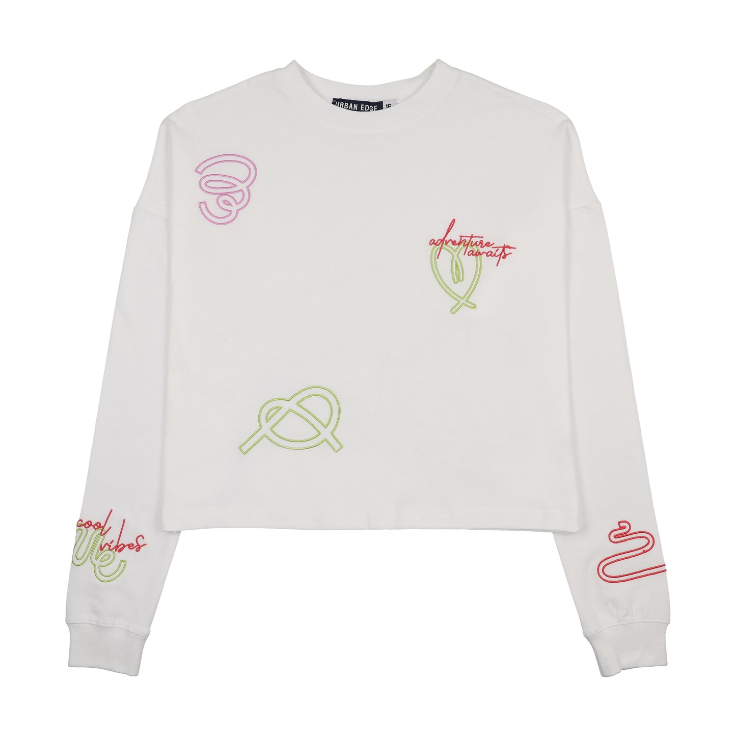 Neon Embroidered Tee Shirt - White