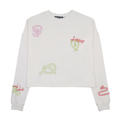 Neon Embroidered Tee Shirt - White