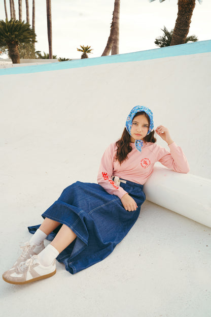 Oversized Raglan Tee-Pink