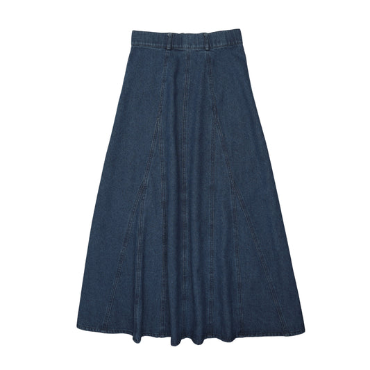 Paneled Navy Skirt