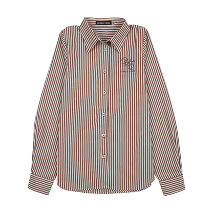 Pinstripe Shirt Brown