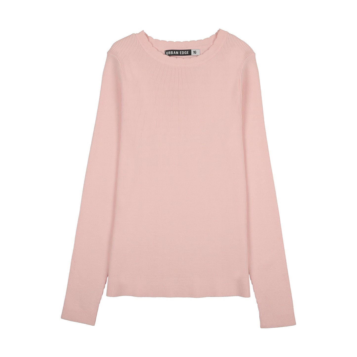 Scalloped Knit Sweater Light Pink