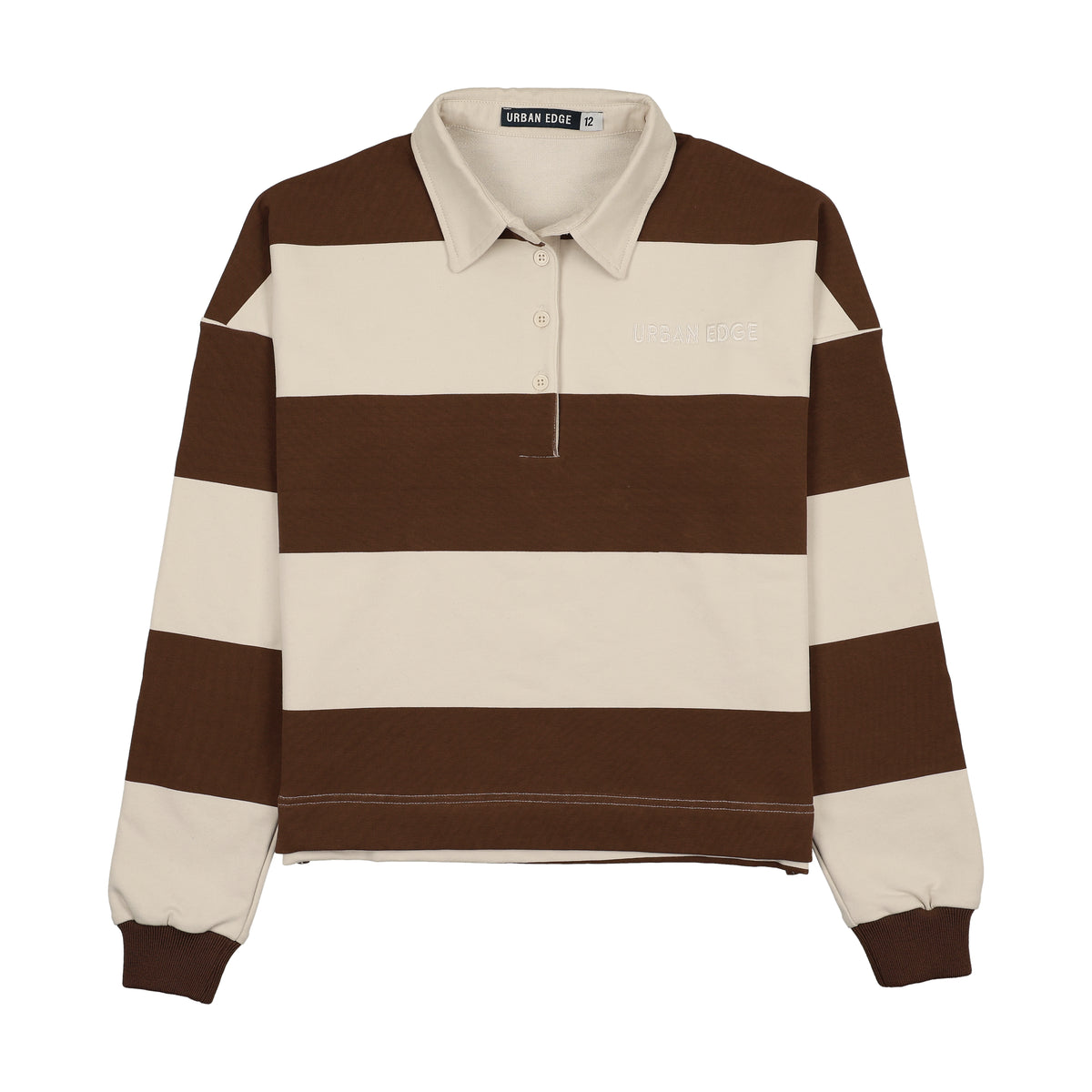 Striped Rugby Sweatshirt Brown