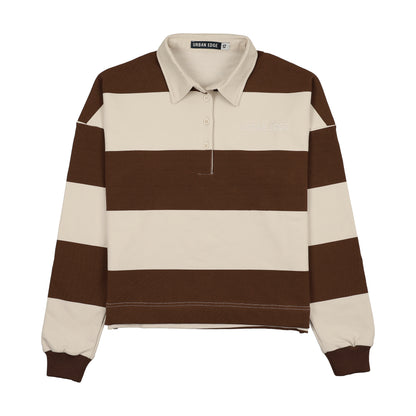 Striped Rugby Sweatshirt Brown