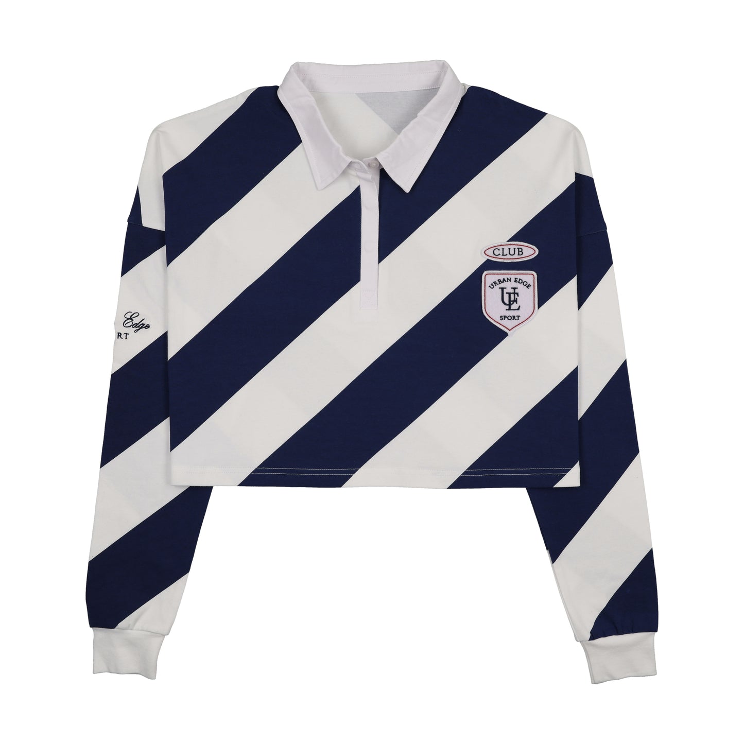Striped Rugby Tee- Navy and White Striped