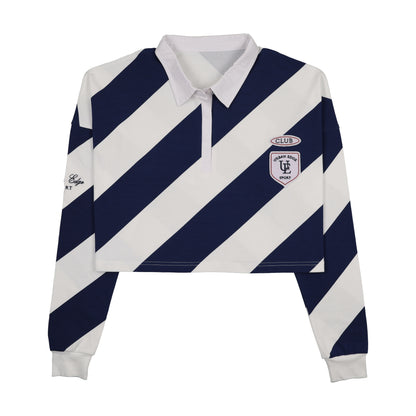Striped Rugby Tee- Navy and White Striped