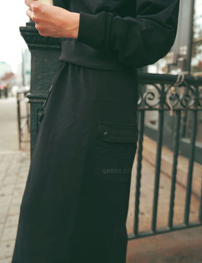 Midi Sweatset Sweatskirt Black