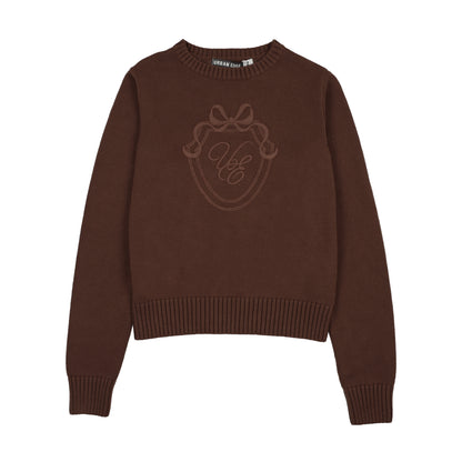 Tone on Tone Knit Sweater Brown