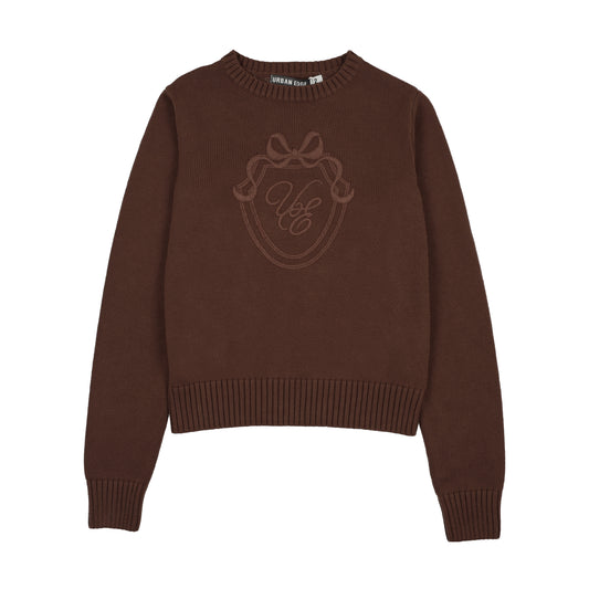 Tone on Tone Knit Sweater Brown