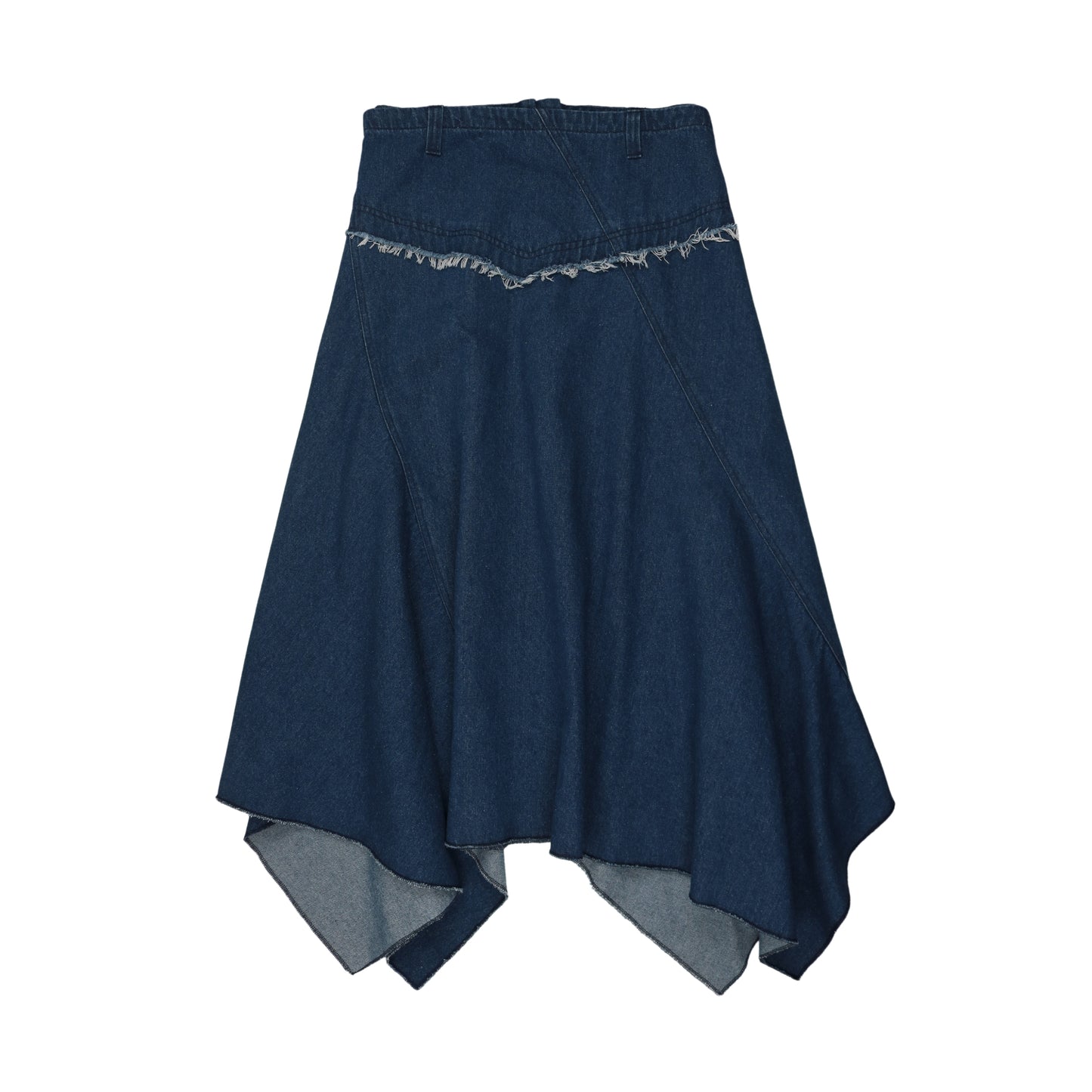 Uneven Dark Denim Skirt