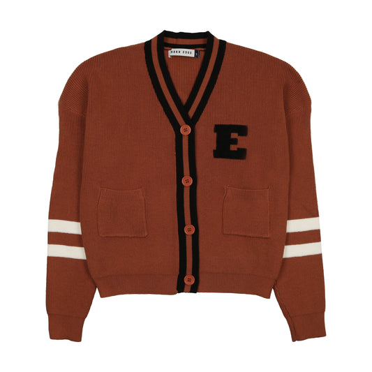 Varsity Cardigan Brown