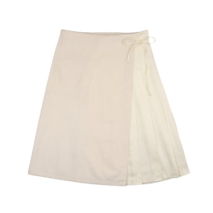 Pleated Wrap Skirt Off White