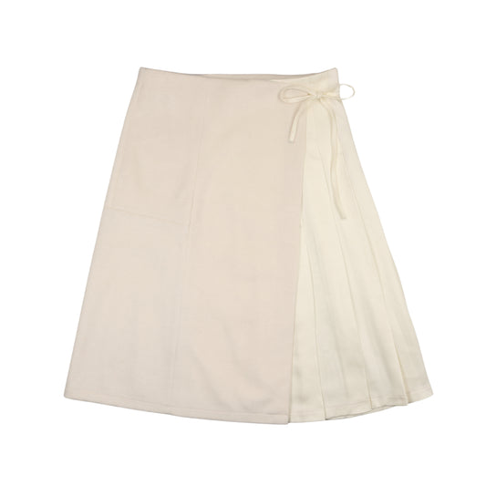 Pleated Wrap Skirt Off White