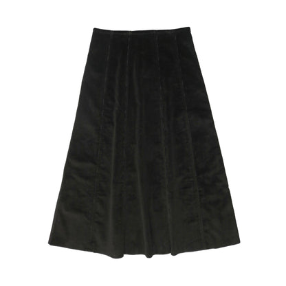 Corduroy Paneled Skirt Black