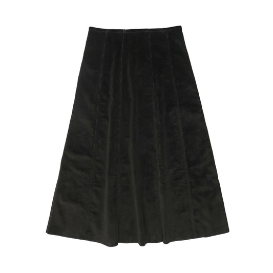 Corduroy Paneled Skirt Black
