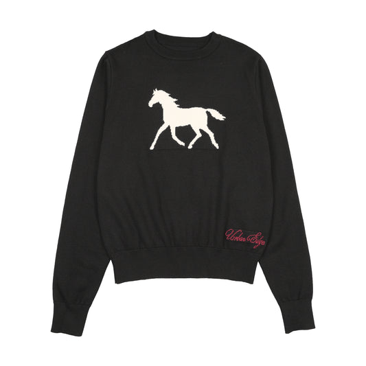 Horse Knit Sweater Black